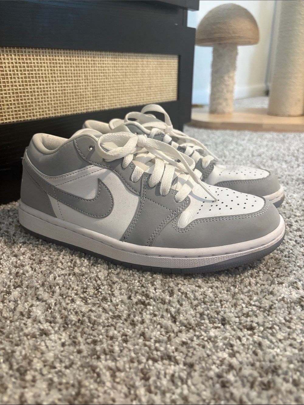 Air Jordan Nike Low-Top Sneakers in White & Gray